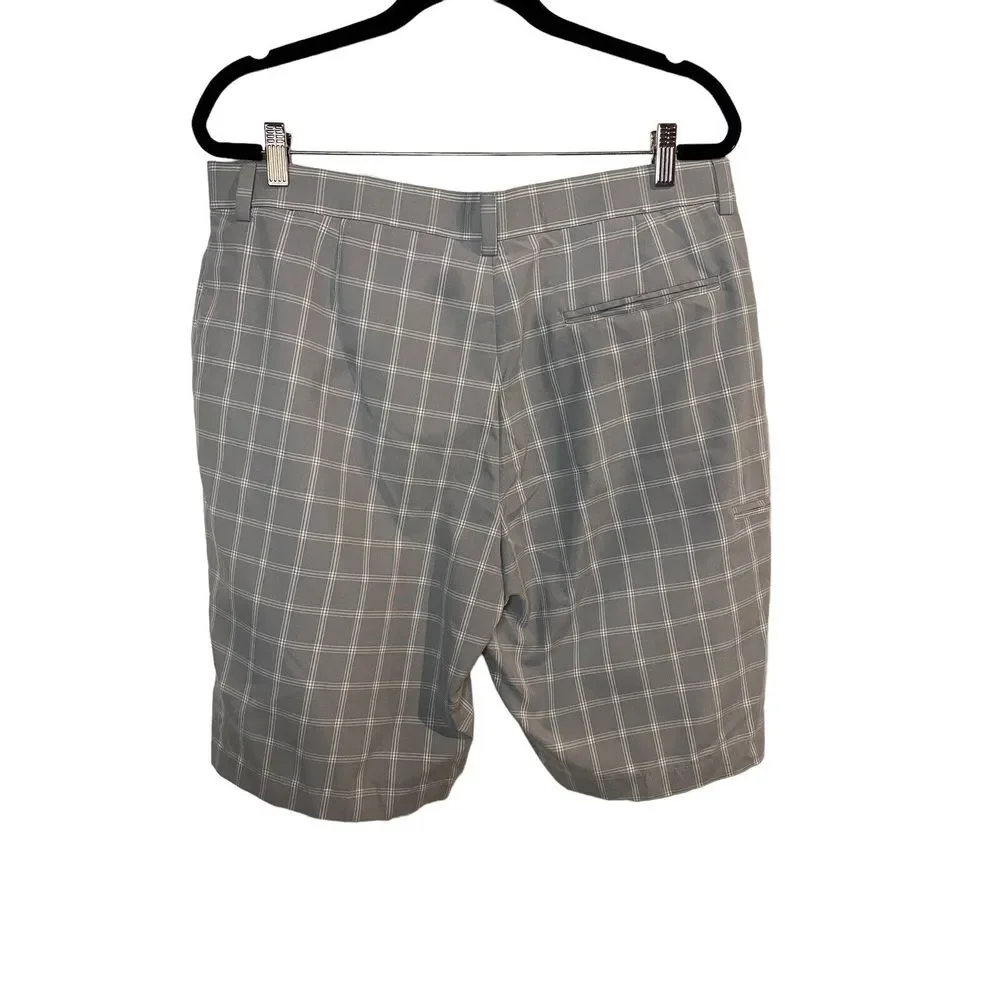 Grand Slam‎ Golf Shorts Size 36 Gray White Plaid Inseam 10